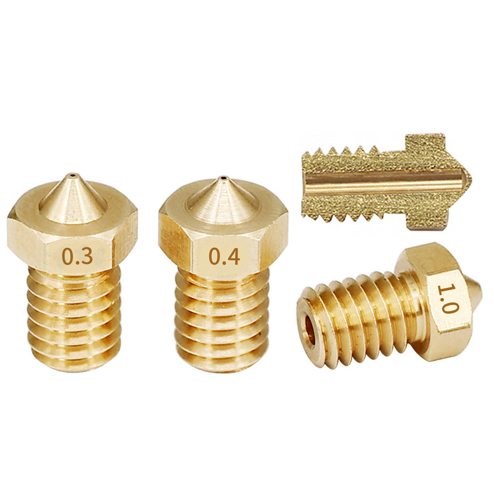 2PCS/Lot V6 Volcano Nozzle M6 Thread V6 Brass Stainless Steel Nozzle 1.75mm Filament 3D Printer Part