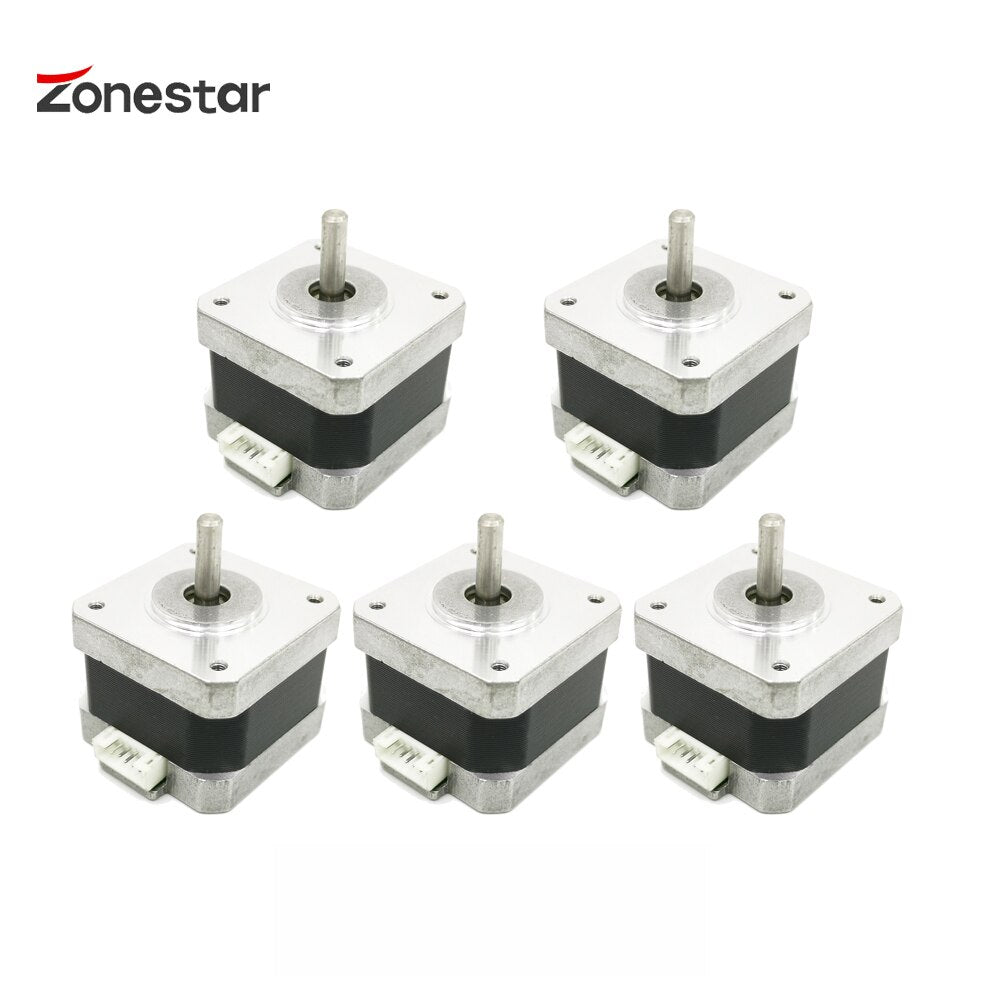 5 PCS Nema17 Stepper Motor 1.8 degree 2 phase 4 Wire Height 22 34 40mm With Cable