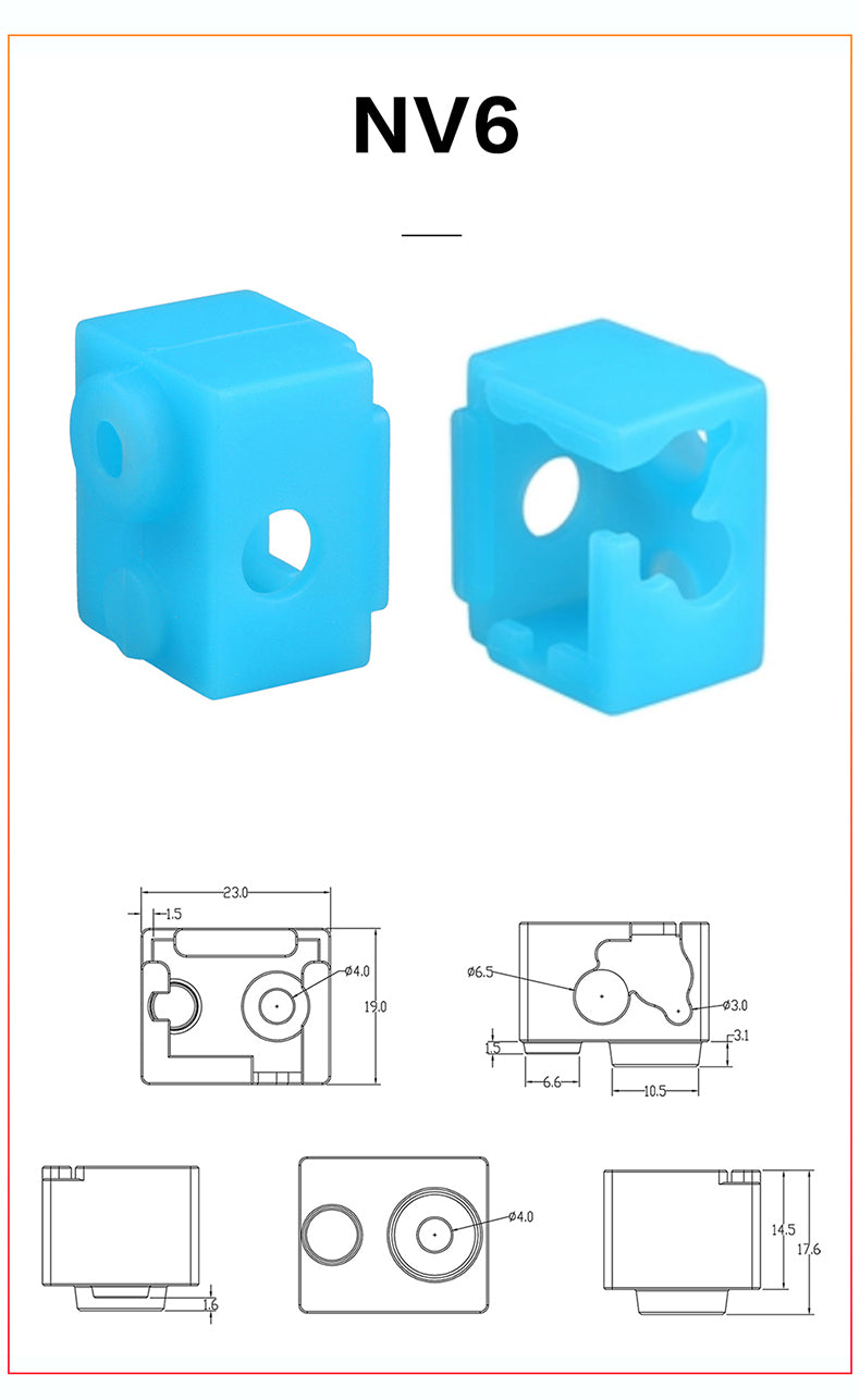 Silicone Sleeve Hotend Protector Heat Block Cover Heater Socks Volcano MK8 I3 3DV6 For ZONESTAR 3D Printer M4V6 E4 DDE