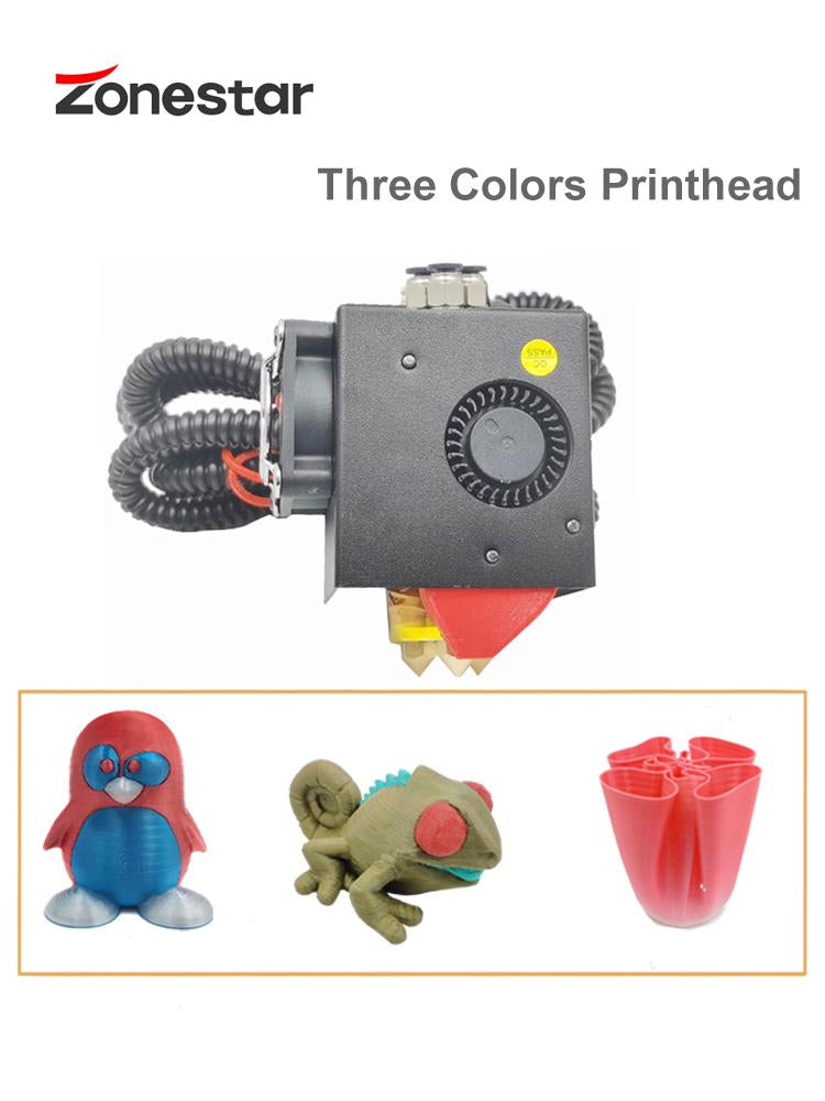 ZONESTAR 3D Printer Update Three Extruder Optional 3-IN-1-OUT 3-IN-2-OUT 3-IN-3-OUT 24V HOTEND Mix