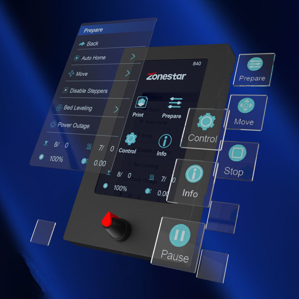 ZONESTAR 4.3" TFT-LCD 4.3" HMI DGUS High Reliability Fast Operate Knob Resolution 480x272 Control Panel