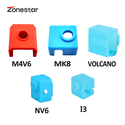 Silicone Sleeve Hotend Protector Heat Block Cover Heater Socks Volcano MK8 I3 3DV6 For ZONESTAR 3D Printer M4V6 E4 DDE