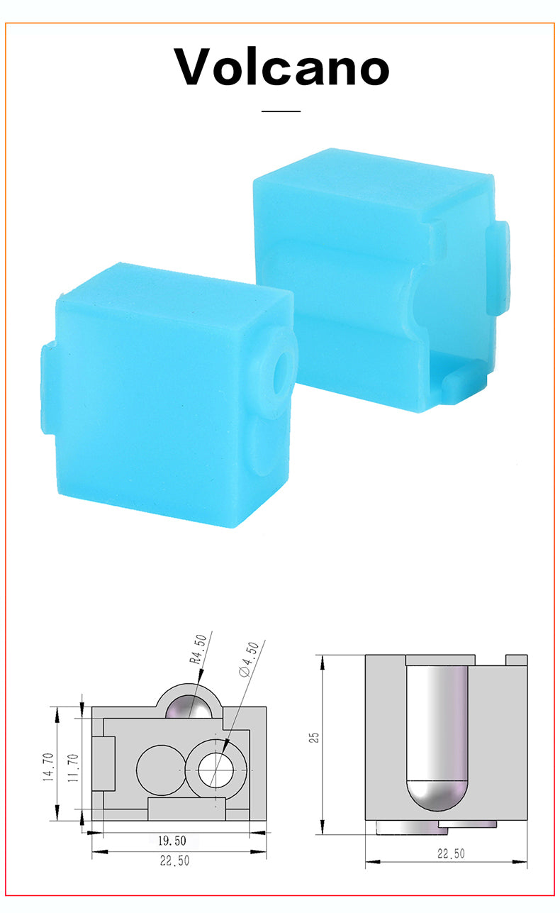Silicone Sleeve Hotend Protector Heat Block Cover Heater Socks Volcano ...