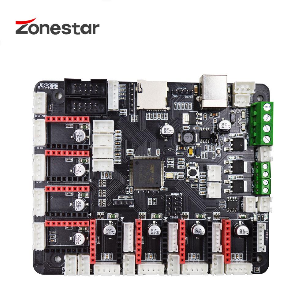 Zonestar zm3e4 placa de controle de impressora 3d de 32 bits, suporte para placa-mãe 8 motores mais íngremes
