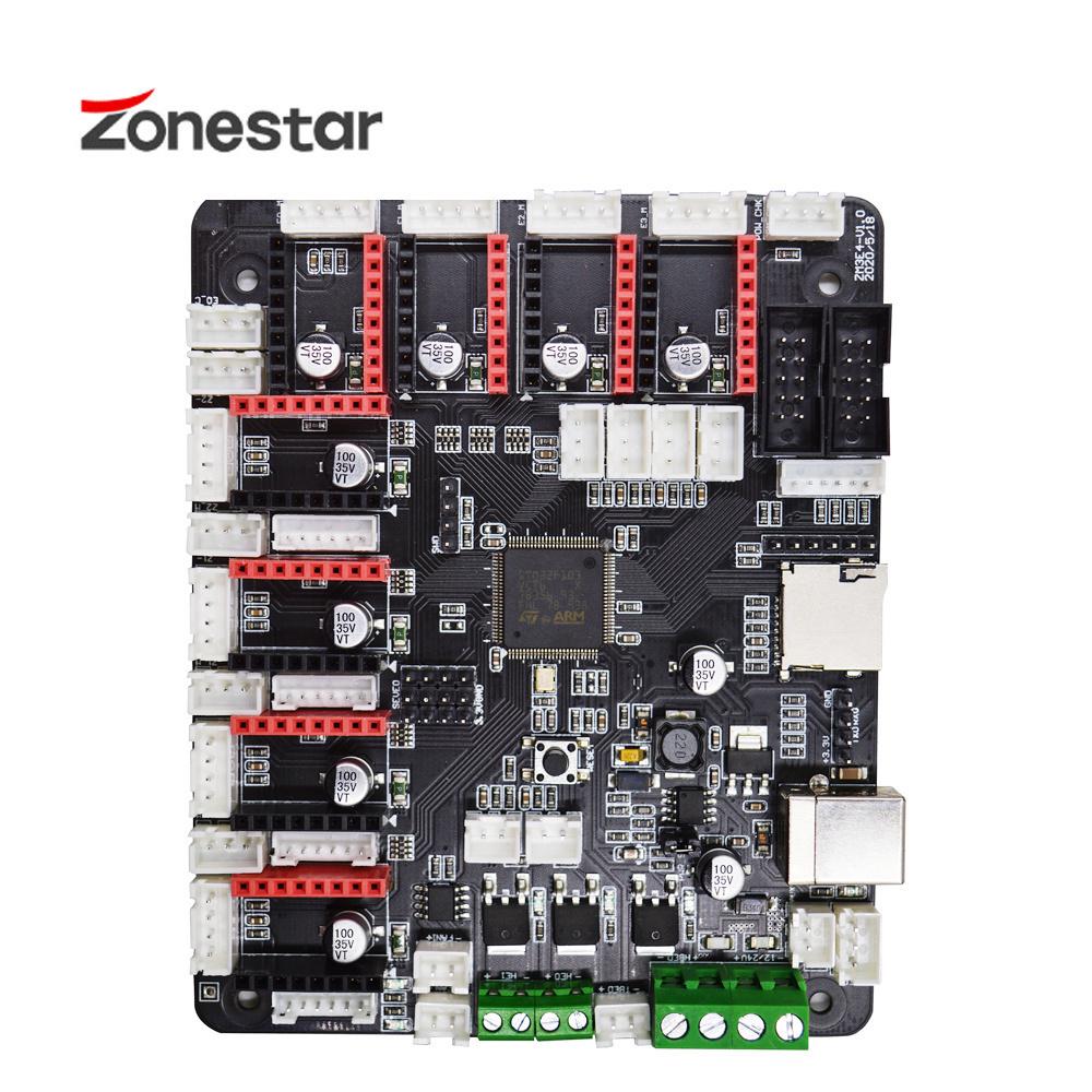 Zonestar zm3e4 placa de controle de impressora 3d de 32 bits, suporte para placa-mãe 8 motores mais íngremes