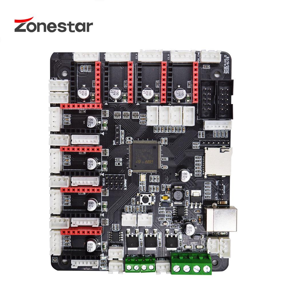 Zonestar zm3e4 placa de controle de impressora 3d de 32 bits, suporte para placa-mãe 8 motores mais íngremes